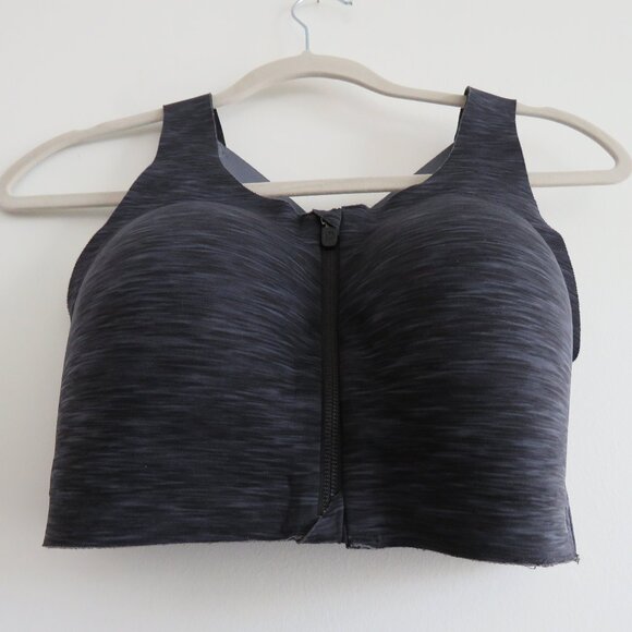 LULULEMON Enlite Bra Zip Front High Support Static Rain Dark Cast Black Size 32E - Picture 7 of 12